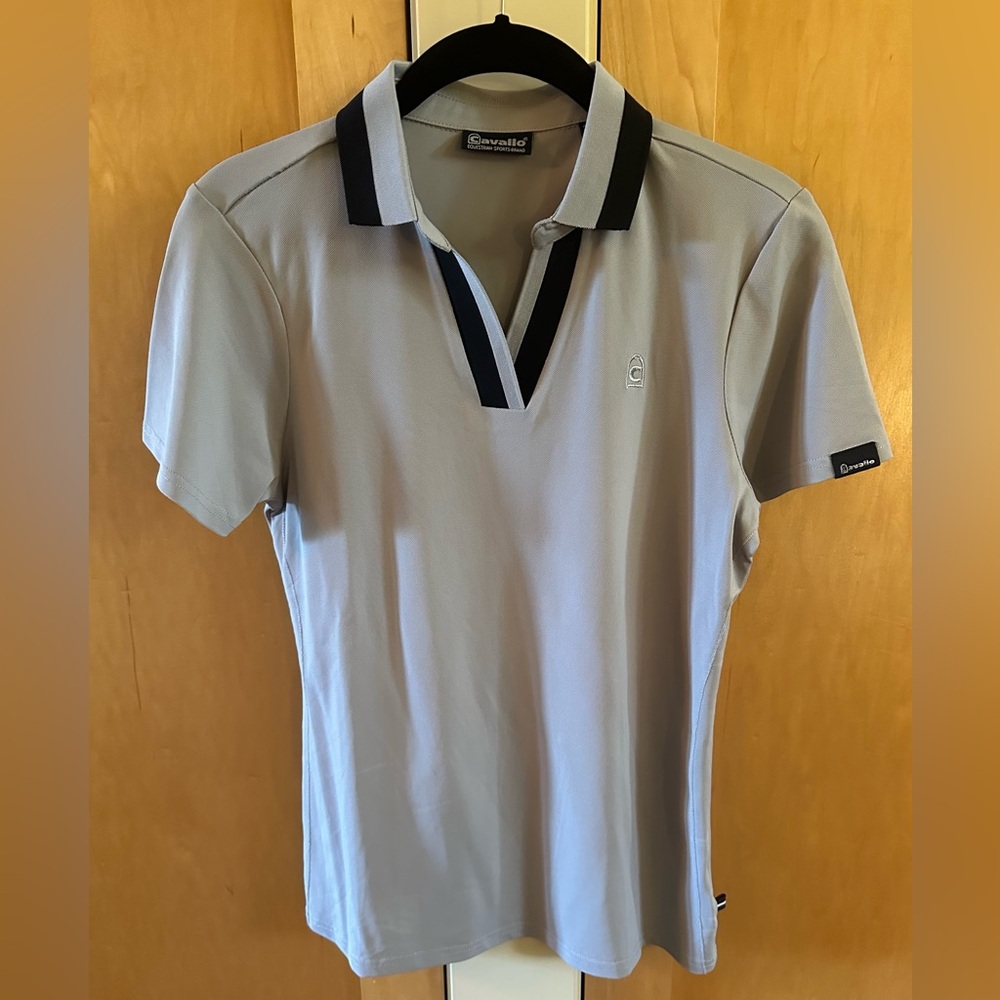 Cavallo Equestrian Apparel Deja Polo Shirt, Grey, Size 6, New Never Worn, NWOT!